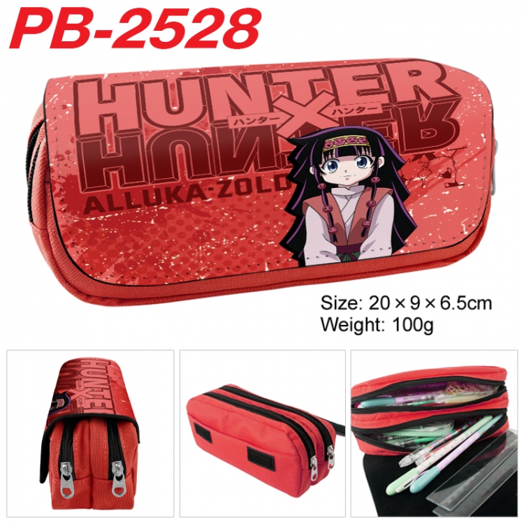 HunterXHunter Anime double-layer pu leather printing pencil case 20x9x6.5cm   PB-2528