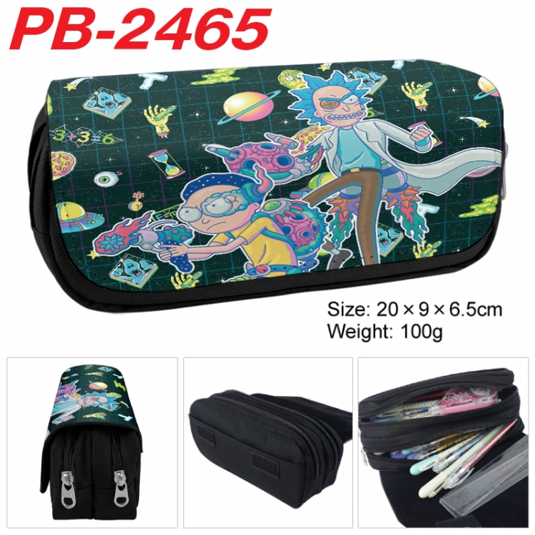 Rick and Morty Anime double-layer pu leather printing pencil case 20x9x6.5cm  PB-2465