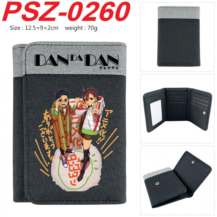 DANDADAN Anime color blocked three fold concealed wallet 12.5X9X2CM 70G PSZ-0260