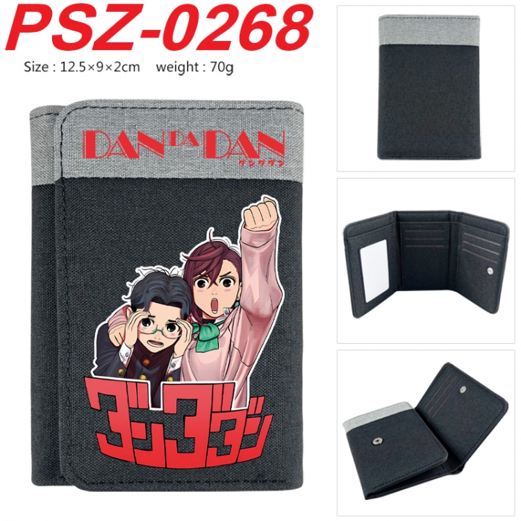 DANDADAN Anime color blocked three fold concealed wallet 12.5X9X2CM 70G PSZ-0268