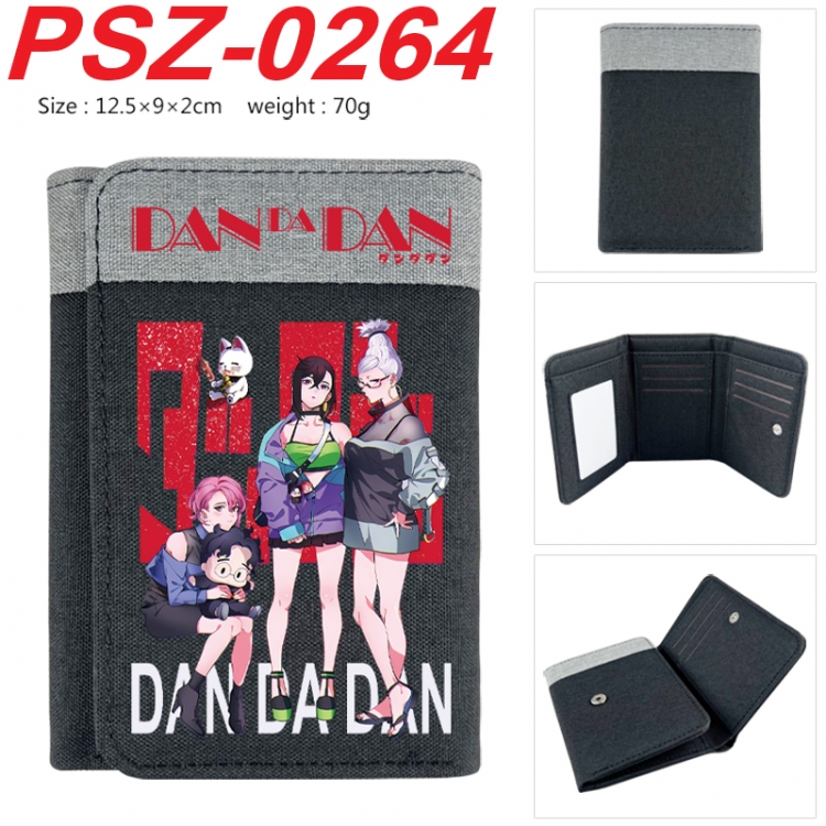 DANDADAN Anime color blocked three fold concealed wallet 12.5X9X2CM 70G  PSZ-0264