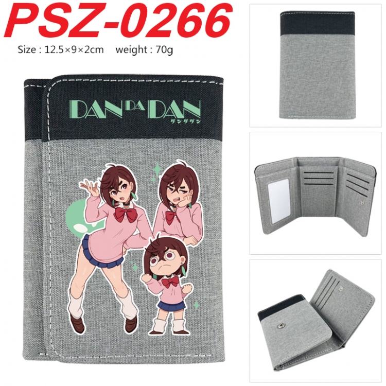 DANDADAN Anime color blocked three fold concealed wallet 12.5X9X2CM 70G  PSZ-0266