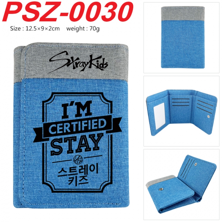 straykids  Anime color blocked three fold concealed wallet 12.5X9X2CM 70G  PSZ-0030