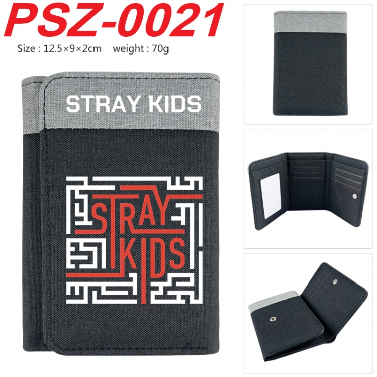 straykids  Anime color blocked three fold concealed wallet 12.5X9X2CM 70G PSZ-0021