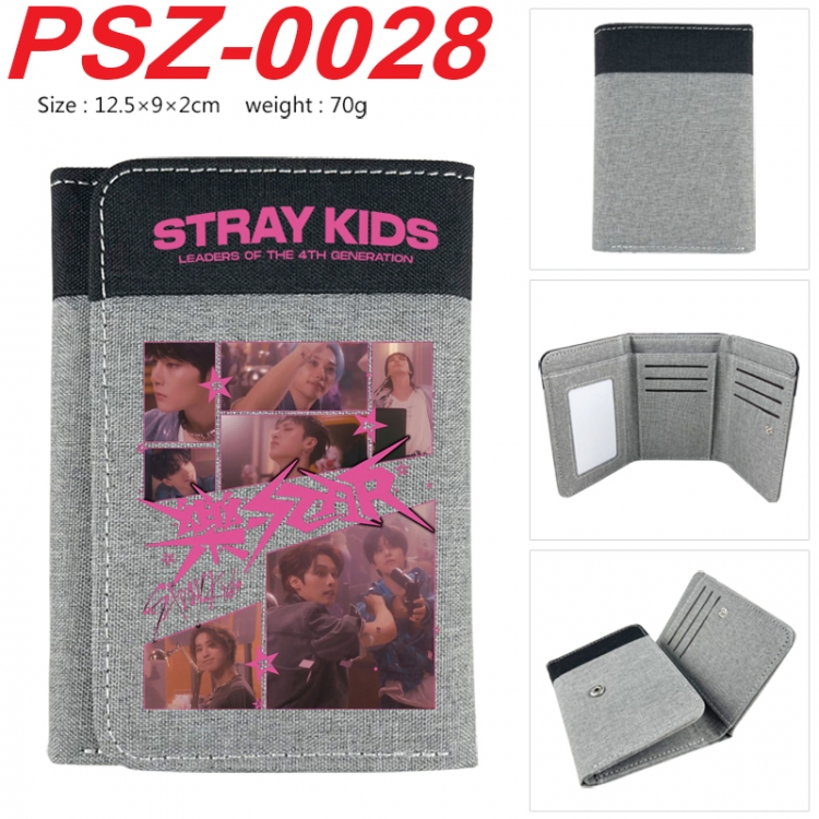 straykids  Anime color blocked three fold concealed wallet 12.5X9X2CM 70G PSZ-0028