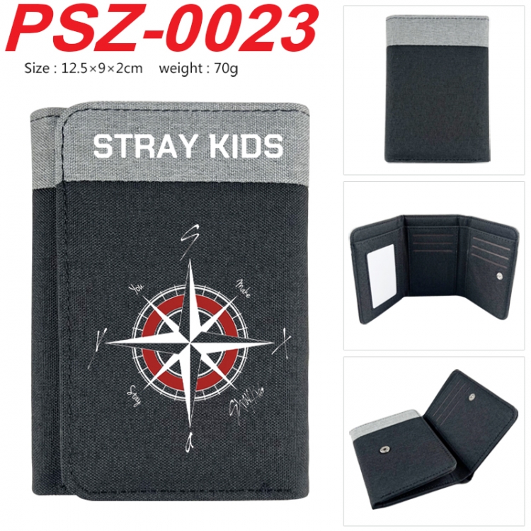 straykids  Anime color blocked three fold concealed wallet 12.5X9X2CM 70G  PSZ-0023