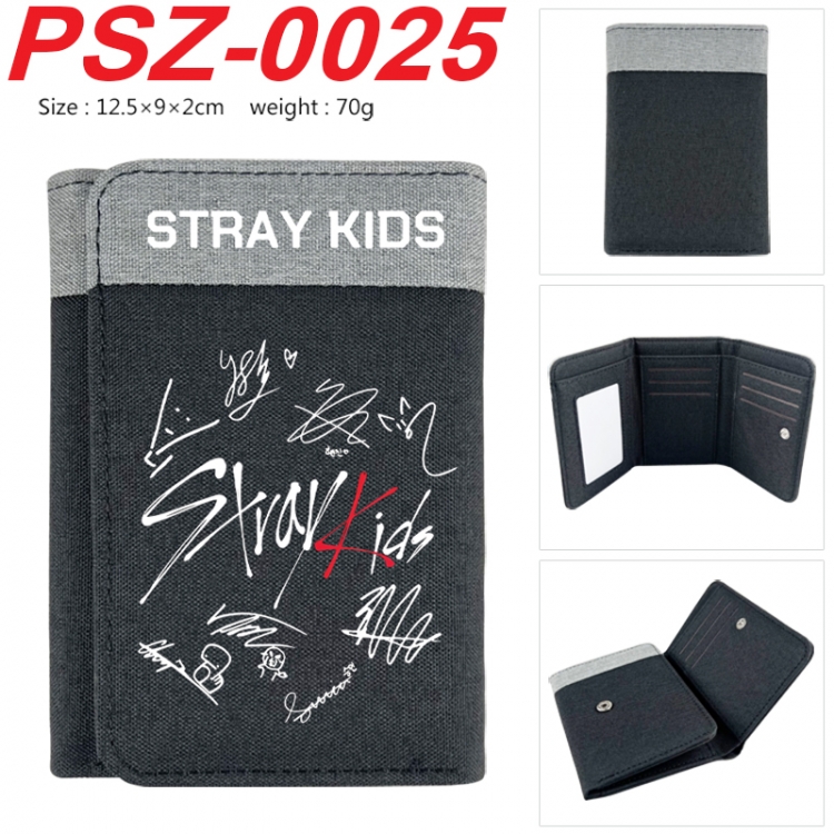 straykids  Anime color blocked three fold concealed wallet 12.5X9X2CM 70G PSZ-0025