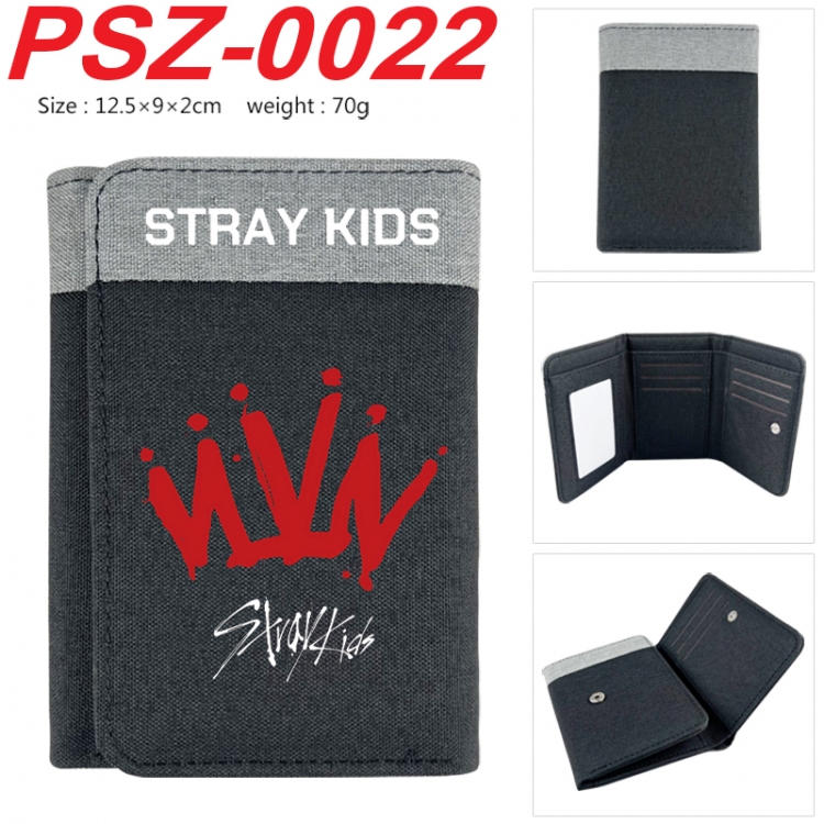 straykids  Anime color blocked three fold concealed wallet 12.5X9X2CM 70G  PSZ-0022