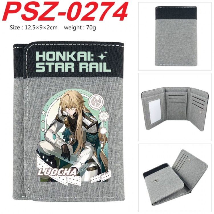 Honkai: Star Rail‌ Anime color blocked three fold concealed wallet 12.5X9X2CM 70G PSZ-0274