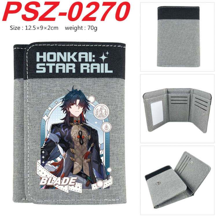 Honkai: Star Rail‌ Anime color blocked three fold concealed wallet 12.5X9X2CM 70G  PSZ-0270