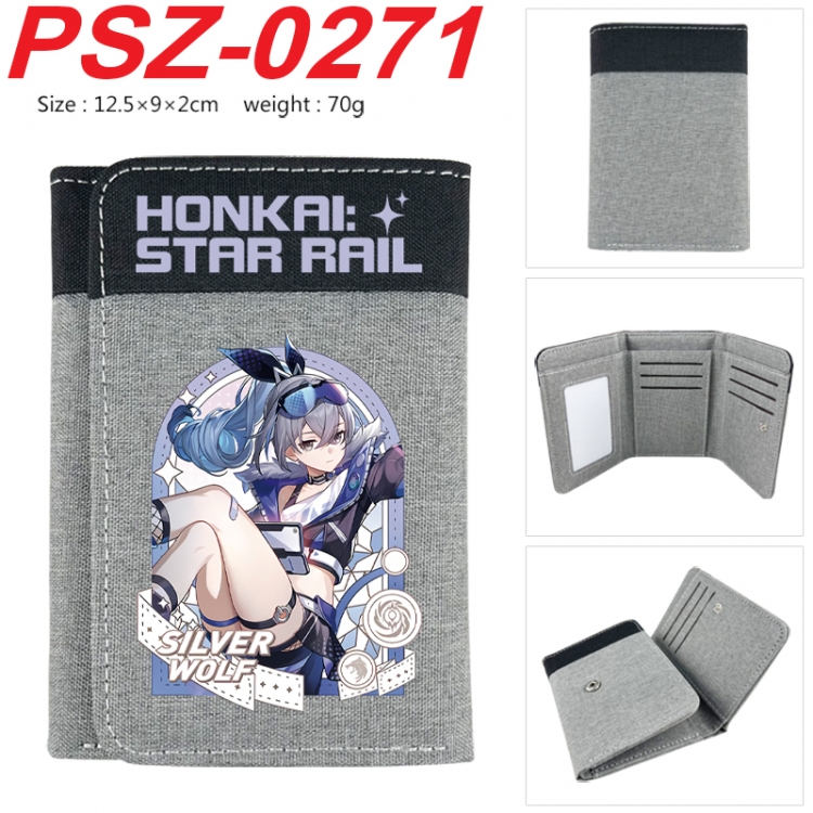 Honkai: Star Rail‌ Anime color blocked three fold concealed wallet 12.5X9X2CM 70G  PSZ-0271