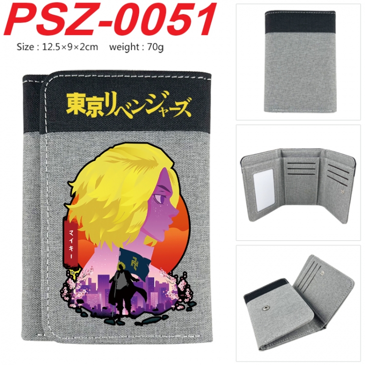 Tokyo Revengers Anime color blocked three fold concealed wallet 12.5X9X2CM 70G PSZ-0051