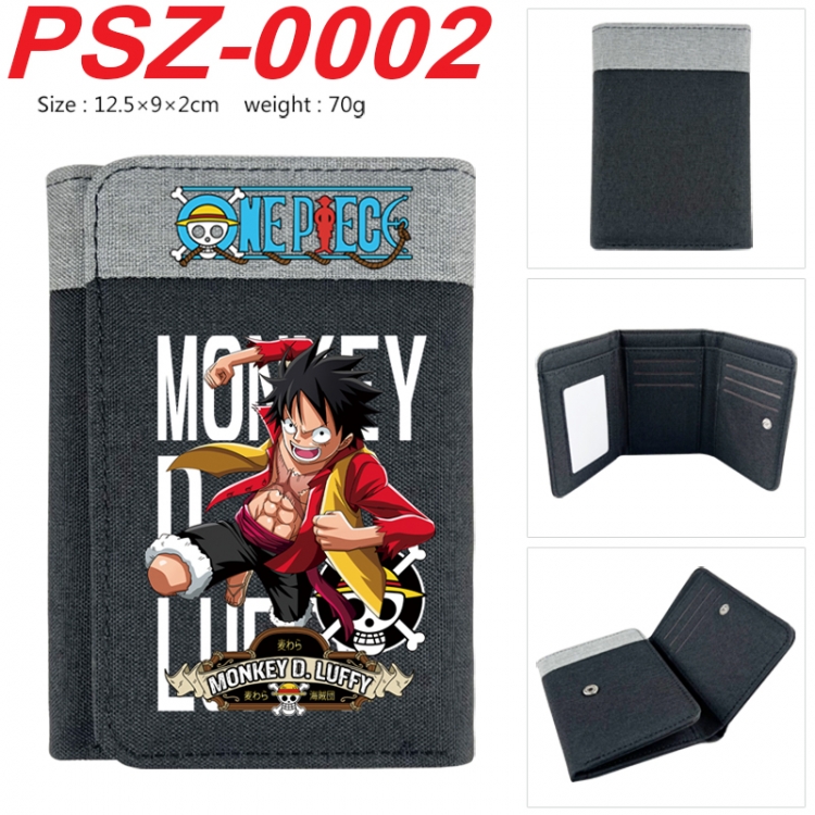 One Piece Anime color blocked three fold concealed wallet 12.5X9X2CM 70G  PSZ-0002