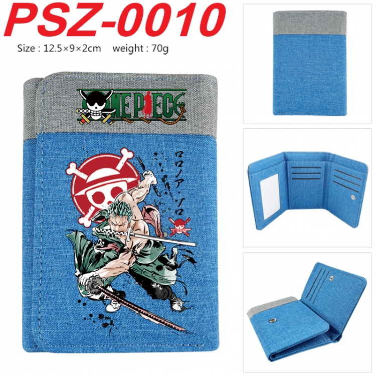 One Piece Anime color blocked three fold concealed wallet 12.5X9X2CM 70G  PSZ-0010