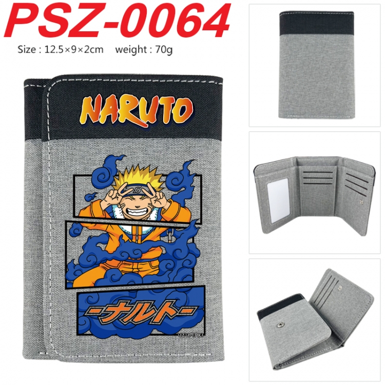 Naruto Anime color blocked three fold concealed wallet 12.5X9X2CM 70G PSZ-0064