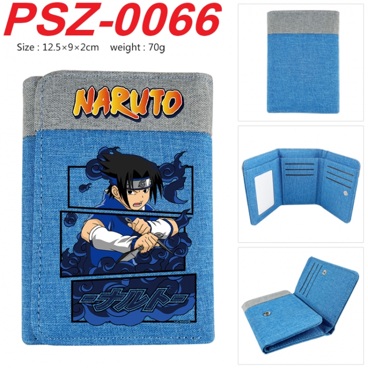 Naruto Anime color blocked three fold concealed wallet 12.5X9X2CM 70G PSZ-0066