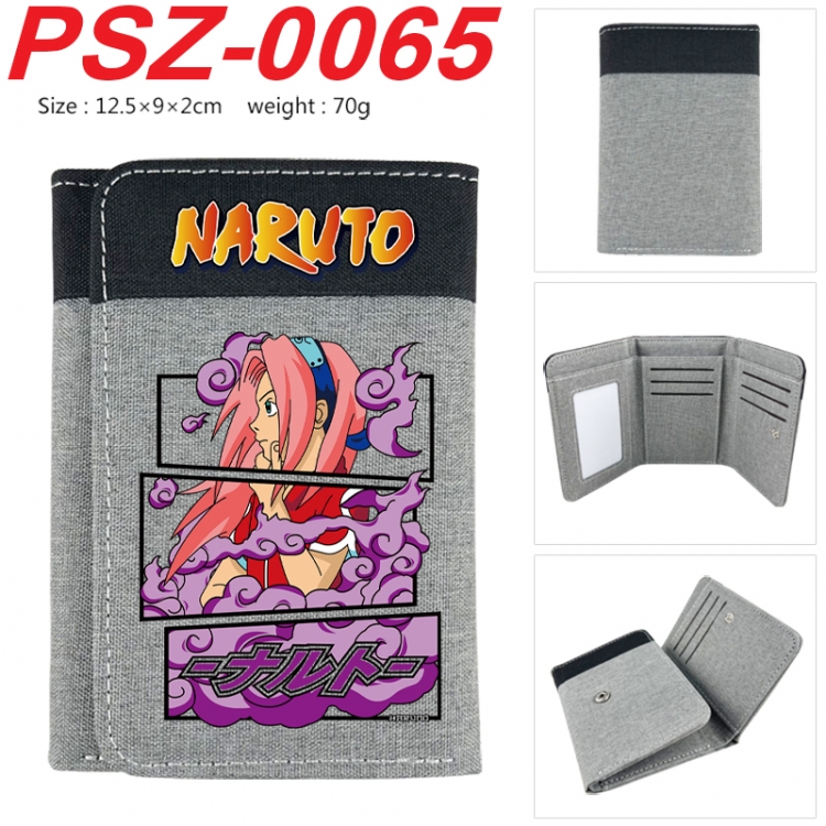 Naruto Anime color blocked three fold concealed wallet 12.5X9X2CM 70G PSZ-0065