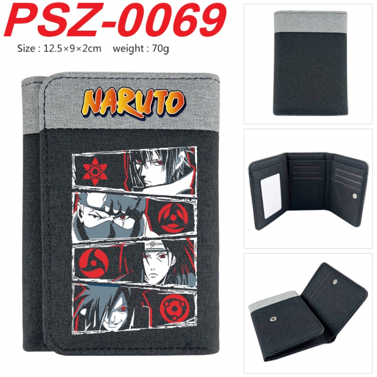 Naruto Anime color blocked three fold concealed wallet 12.5X9X2CM 70G PSZ-0069