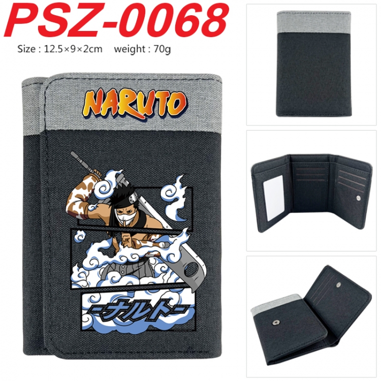 Naruto Anime color blocked three fold concealed wallet 12.5X9X2CM 70G PSZ-0068