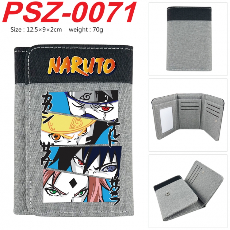 Naruto Anime color blocked three fold concealed wallet 12.5X9X2CM 70G PSZ-0071