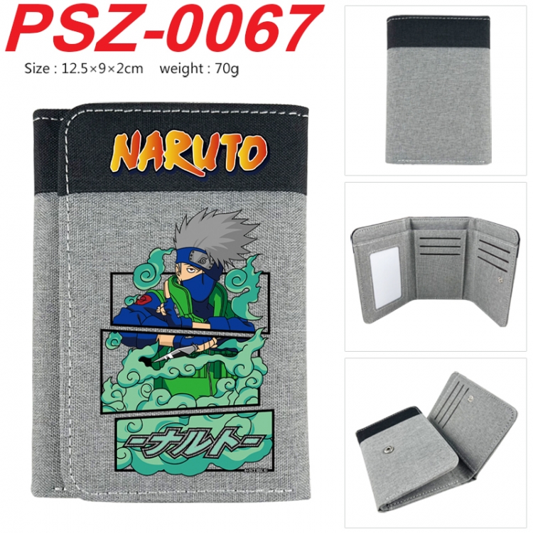 Naruto Anime color blocked three fold concealed wallet 12.5X9X2CM 70G  PSZ-0067