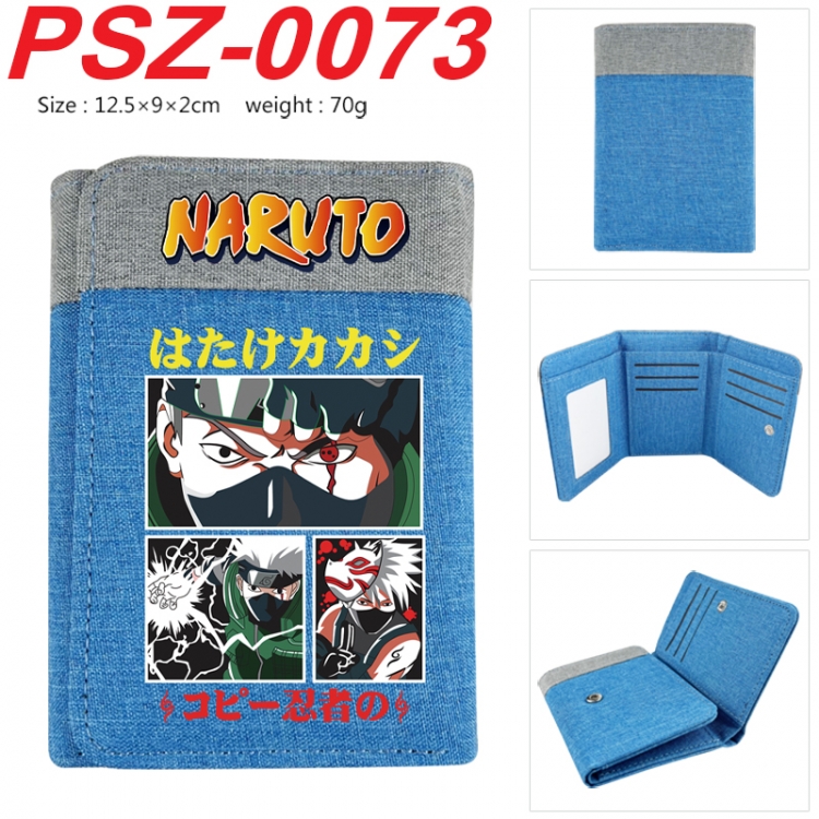 Naruto Anime color blocked three fold concealed wallet 12.5X9X2CM 70G PSZ-0073