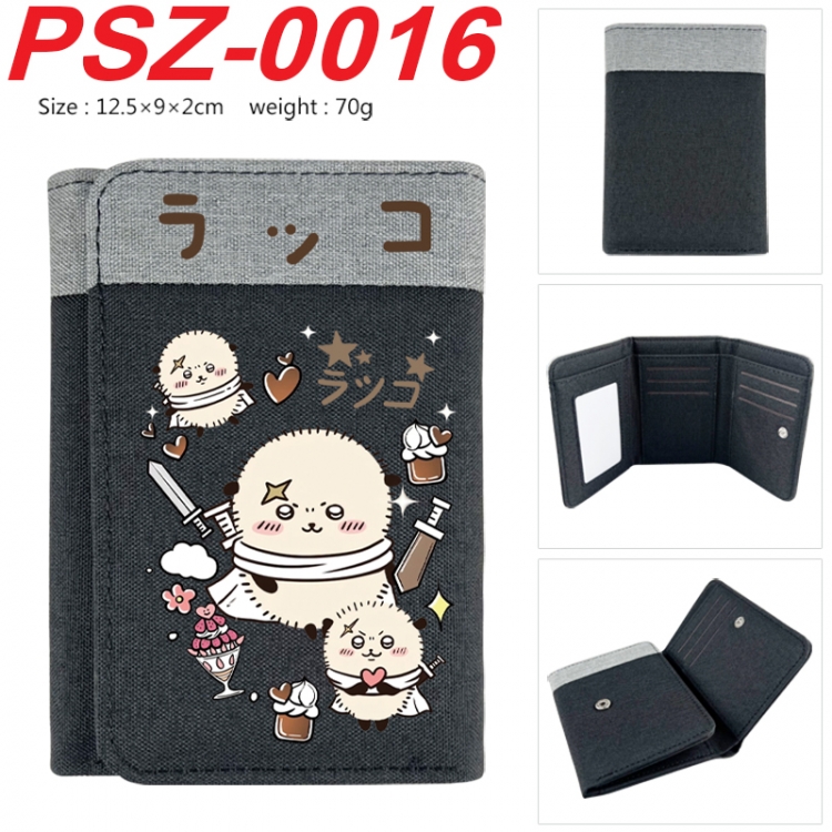 Chiikawa Anime color blocked three fold concealed wallet 12.5X9X2CM 70G PSZ-0016