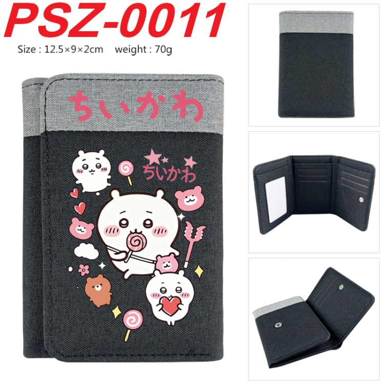 Chiikawa Anime color blocked three fold concealed wallet 12.5X9X2CM 70G PSZ-0011