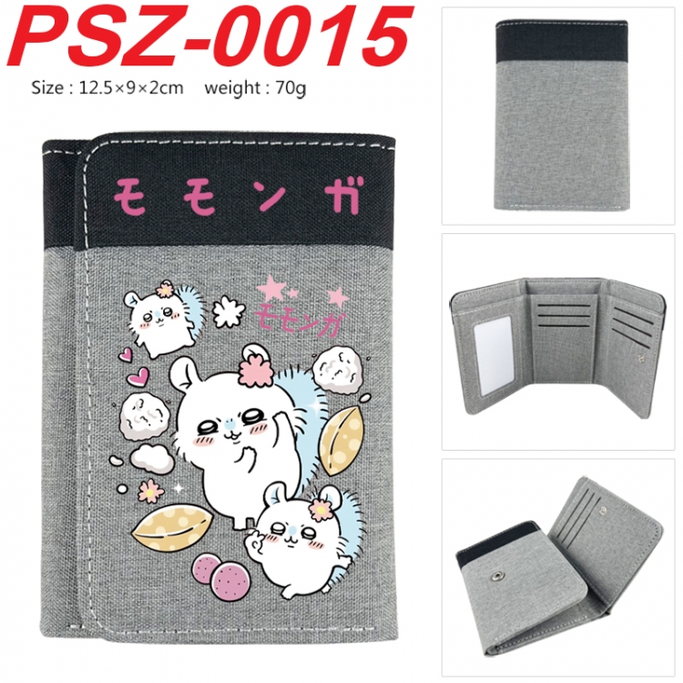 Chiikawa Anime color blocked three fold concealed wallet 12.5X9X2CM 70G PSZ-0015