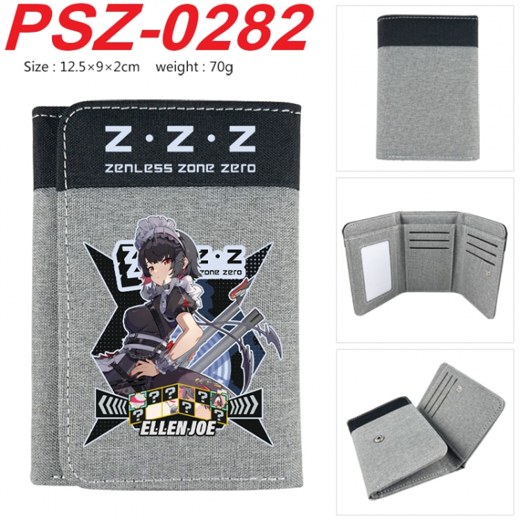 Zenless Zone Zero Anime color blocked three fold concealed wallet 12.5X9X2CM 70G PSZ-0282