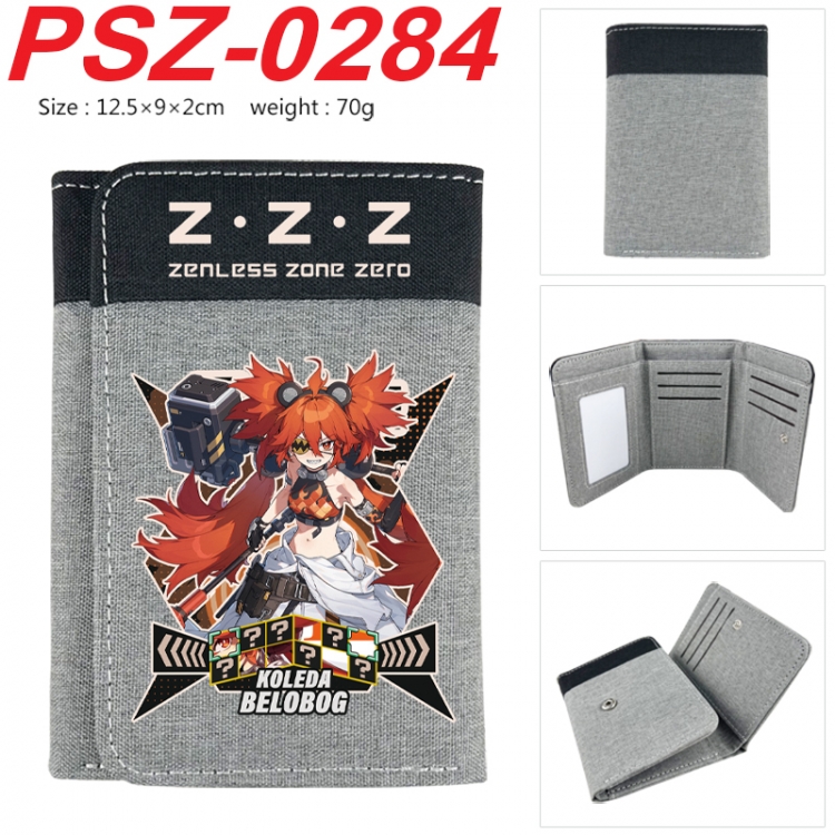 Zenless Zone Zero Anime color blocked three fold concealed wallet 12.5X9X2CM 70G  PSZ-0284