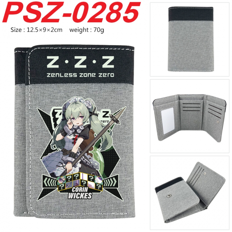 Zenless Zone Zero Anime color blocked three fold concealed wallet 12.5X9X2CM 70G  PSZ-0285