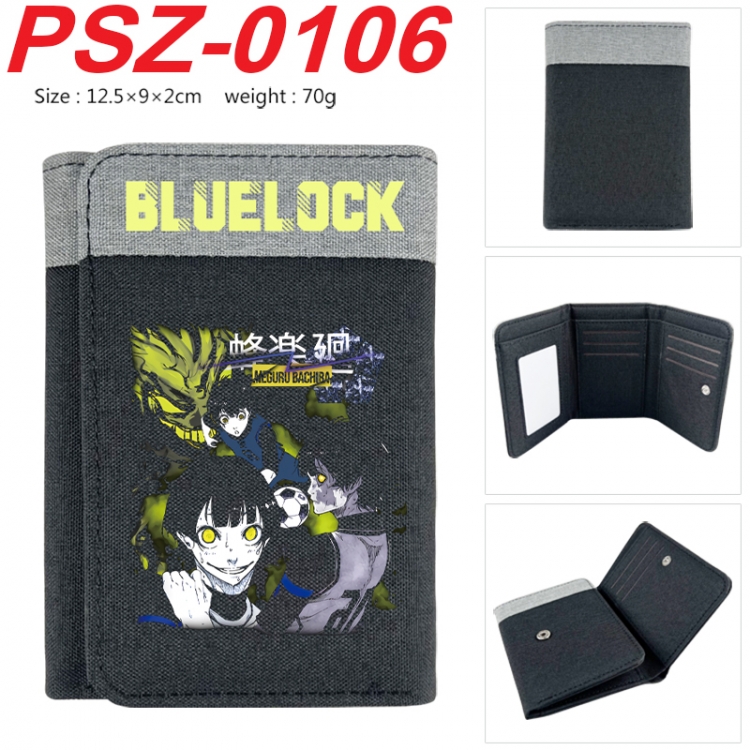 BLUE LOCK Anime color blocked three fold concealed wallet 12.5X9X2CM 70G