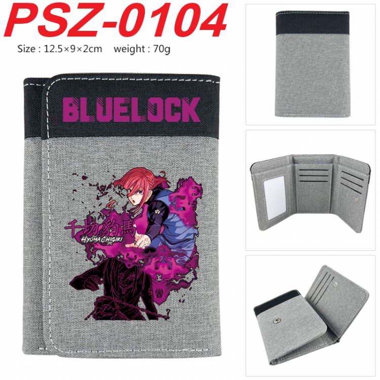 BLUE LOCK Anime color blocked three fold concealed wallet 12.5X9X2CM 70G