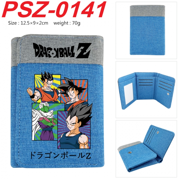 DRAGON BALL Anime color blocked three fold concealed wallet 12.5X9X2CM 70G