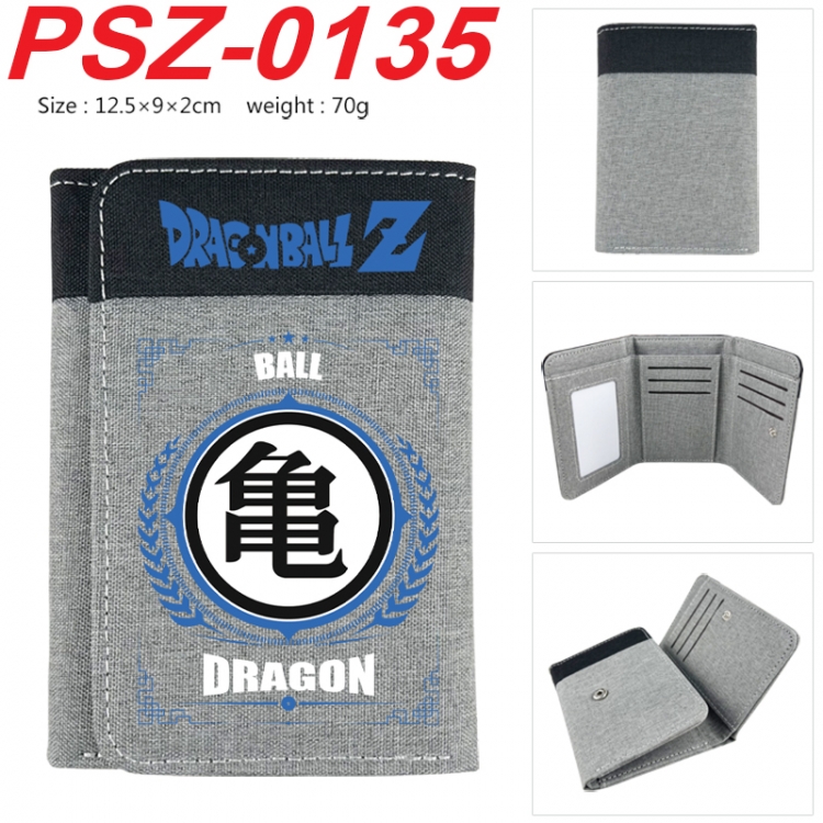 DRAGON BALL Anime color blocked three fold concealed wallet 12.5X9X2CM 70G