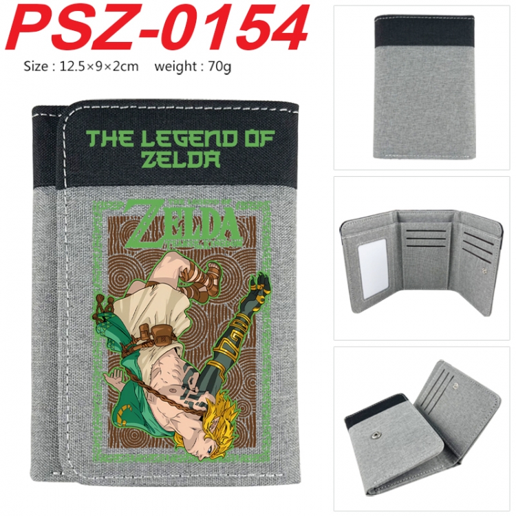 The Legend of Zelda Anime color blocked three fold concealed wallet 12.5X9X2CM 70G