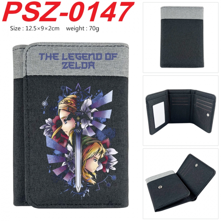 The Legend of Zelda Anime color blocked three fold concealed wallet 12.5X9X2CM 70G