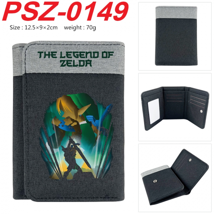 The Legend of Zelda Anime color blocked three fold concealed wallet 12.5X9X2CM 70G