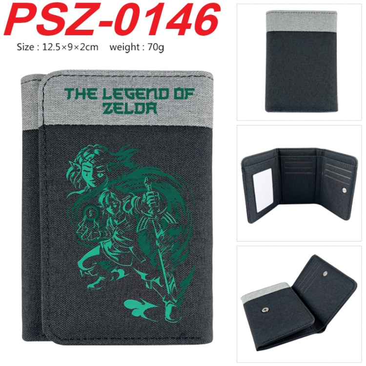 The Legend of Zelda Anime color blocked three fold concealed wallet 12.5X9X2CM 70G