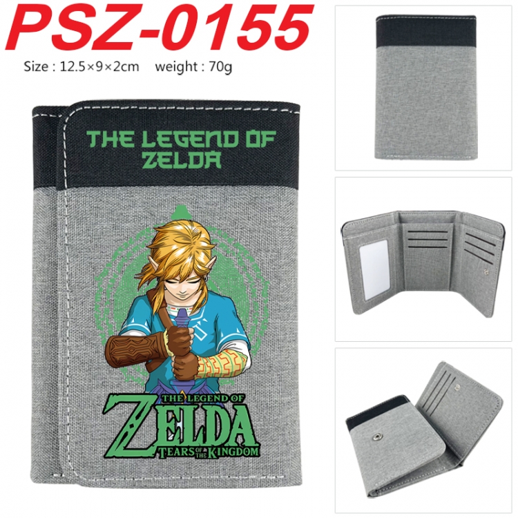 The Legend of Zelda Anime color blocked three fold concealed wallet 12.5X9X2CM 70G