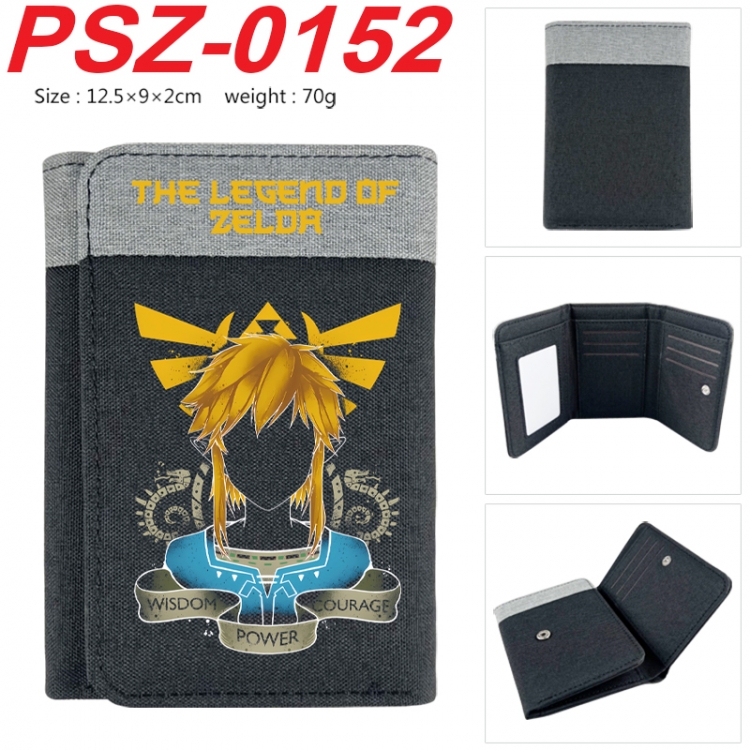 The Legend of Zelda Anime color blocked three fold concealed wallet 12.5X9X2CM 70G