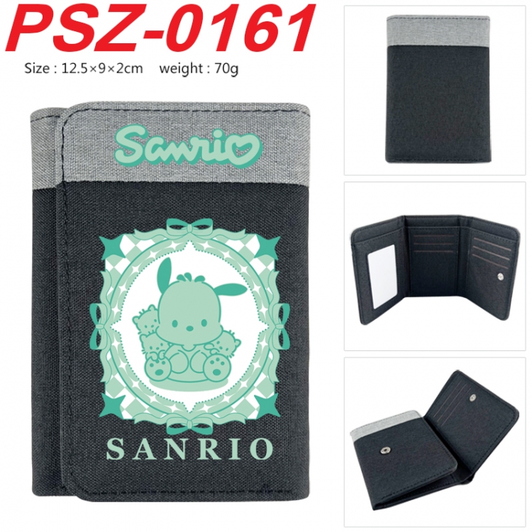 sanrio Anime color blocked three fold concealed wallet 12.5X9X2CM 70G