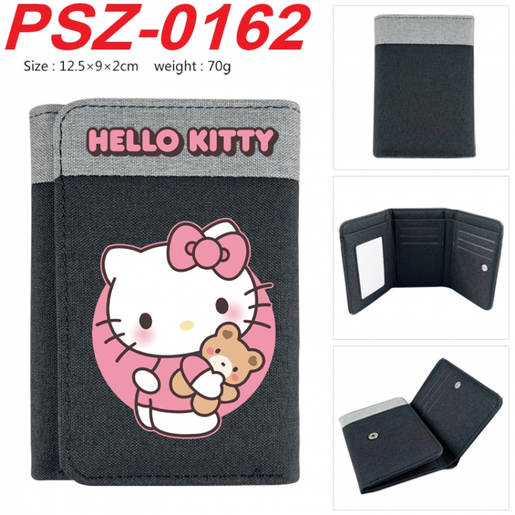 sanrio Anime color blocked three fold concealed wallet 12.5X9X2CM 70G