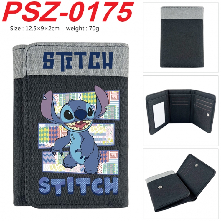 Lilo & Stitch Anime color blocked three fold concealed wallet 12.5X9X2CM 70G