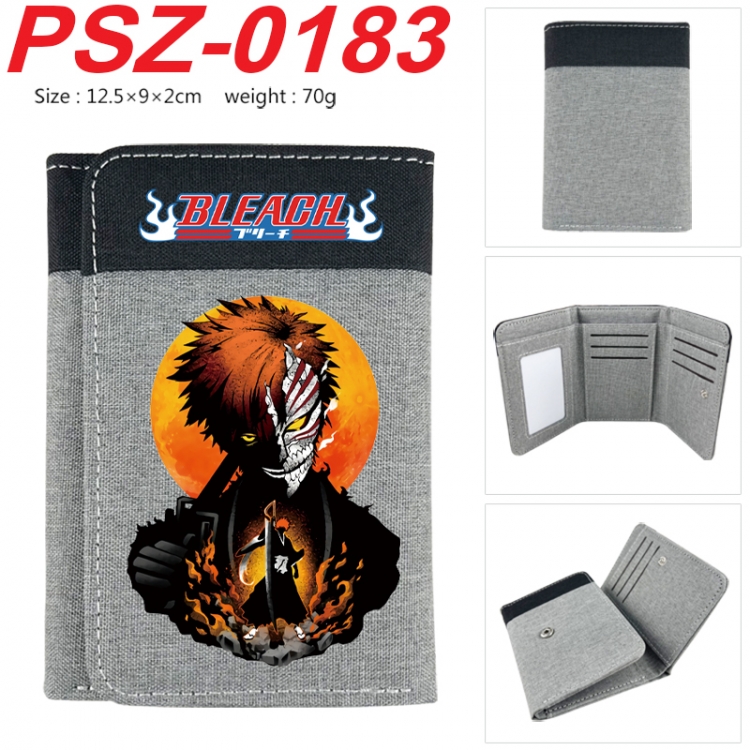 Bleach Anime color blocked three fold concealed wallet 12.5X9X2CM 70G