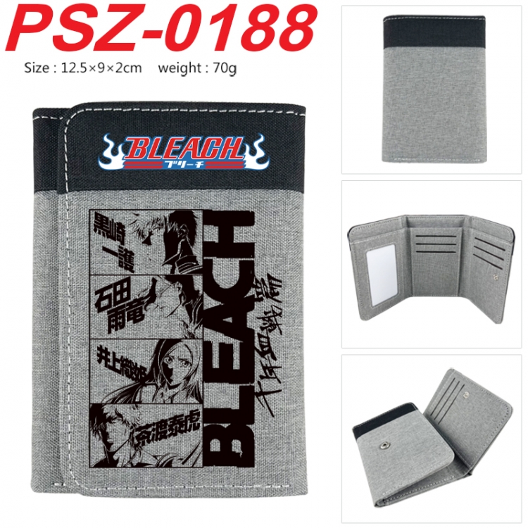 Bleach Anime color blocked three fold concealed wallet 12.5X9X2CM 70G