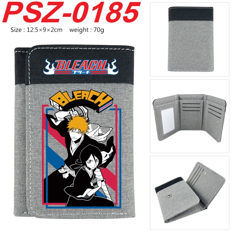 Bleach Anime color blocked three fold concealed wallet 12.5X9X2CM 70G