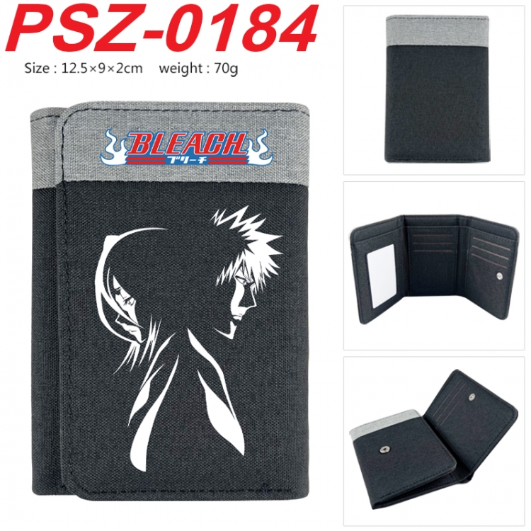 Bleach Anime color blocked three fold concealed wallet 12.5X9X2CM 70G