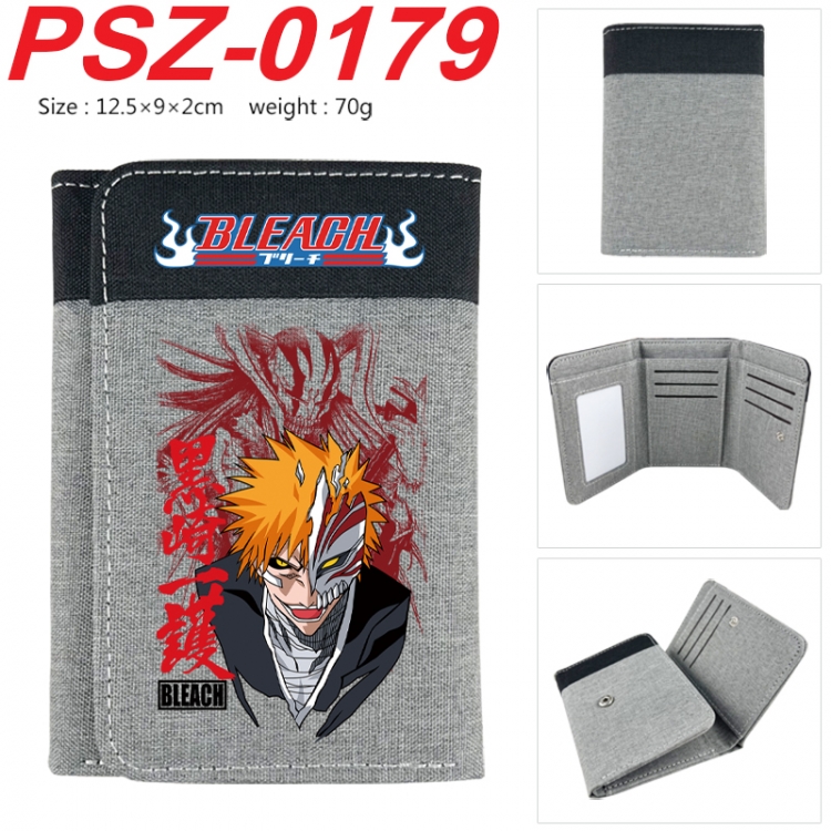 Bleach Anime color blocked three fold concealed wallet 12.5X9X2CM 70G